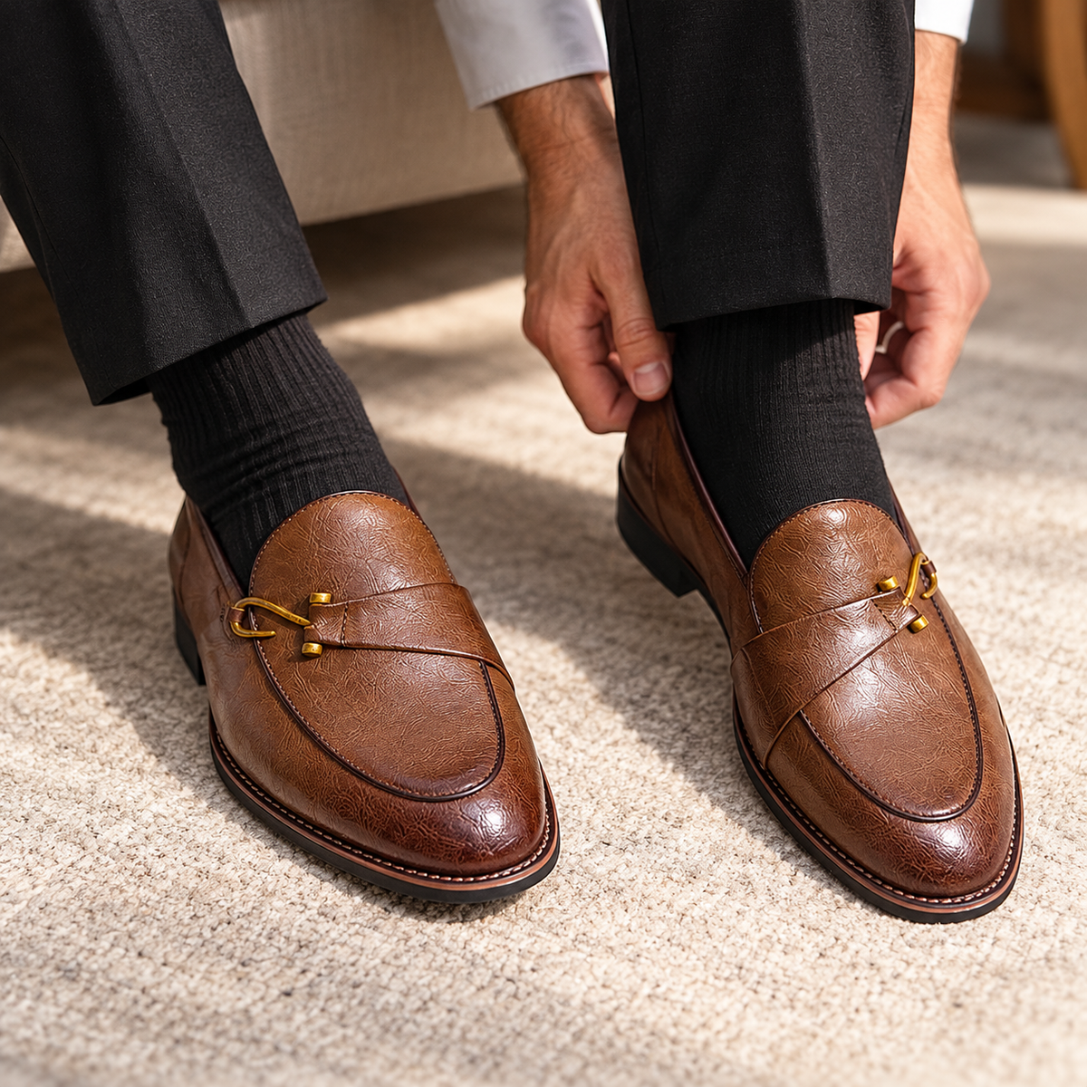 Thatcher Easy Slip-On Loafers, Apron Toe | Hudson & Wells