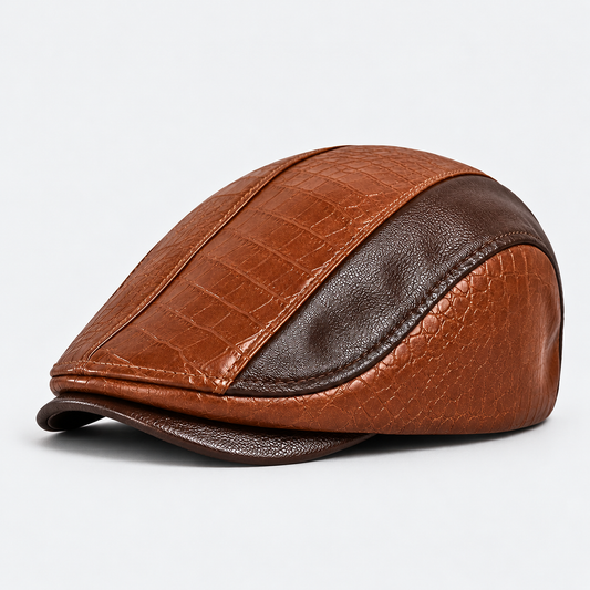 Ulysses men's driving cap in Brown – square side view