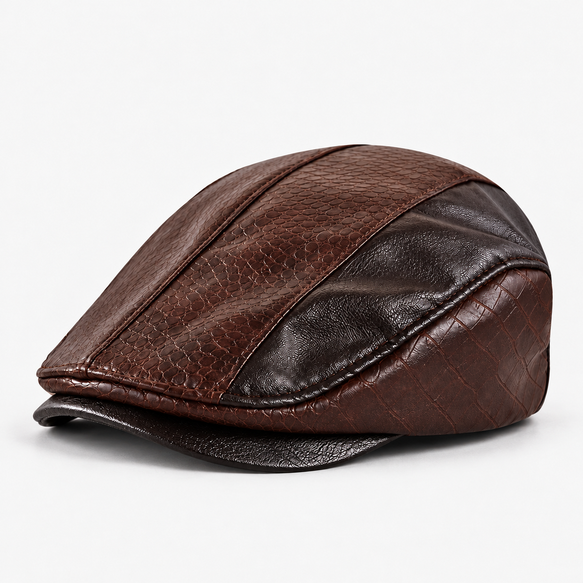 Ulysses men's driving cap in Dark Brown – square side view