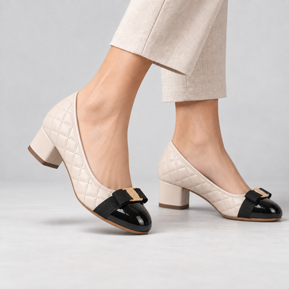 Vera | Women's Comfort Quilted Faux Leather Pumps | Hudson & Wells