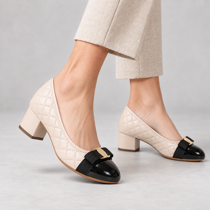 Vera | Women's Comfort Quilted Faux Leather Pumps | Hudson & Wells