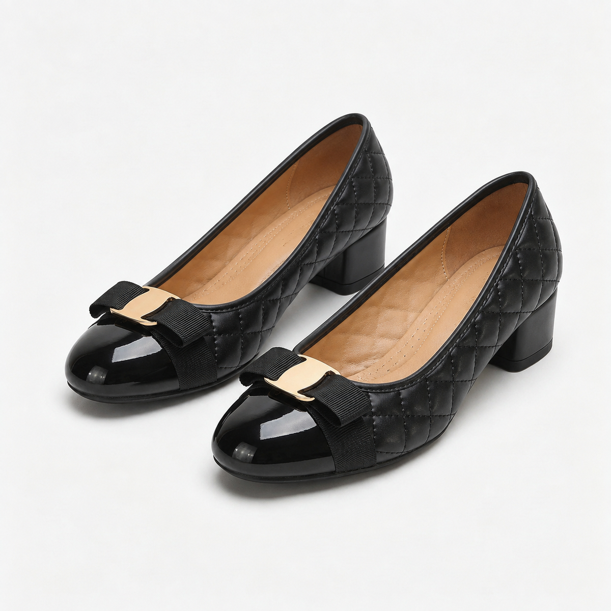 Vera | Women's Comfort Quilted Faux Leather Pumps | Hudson & Wells