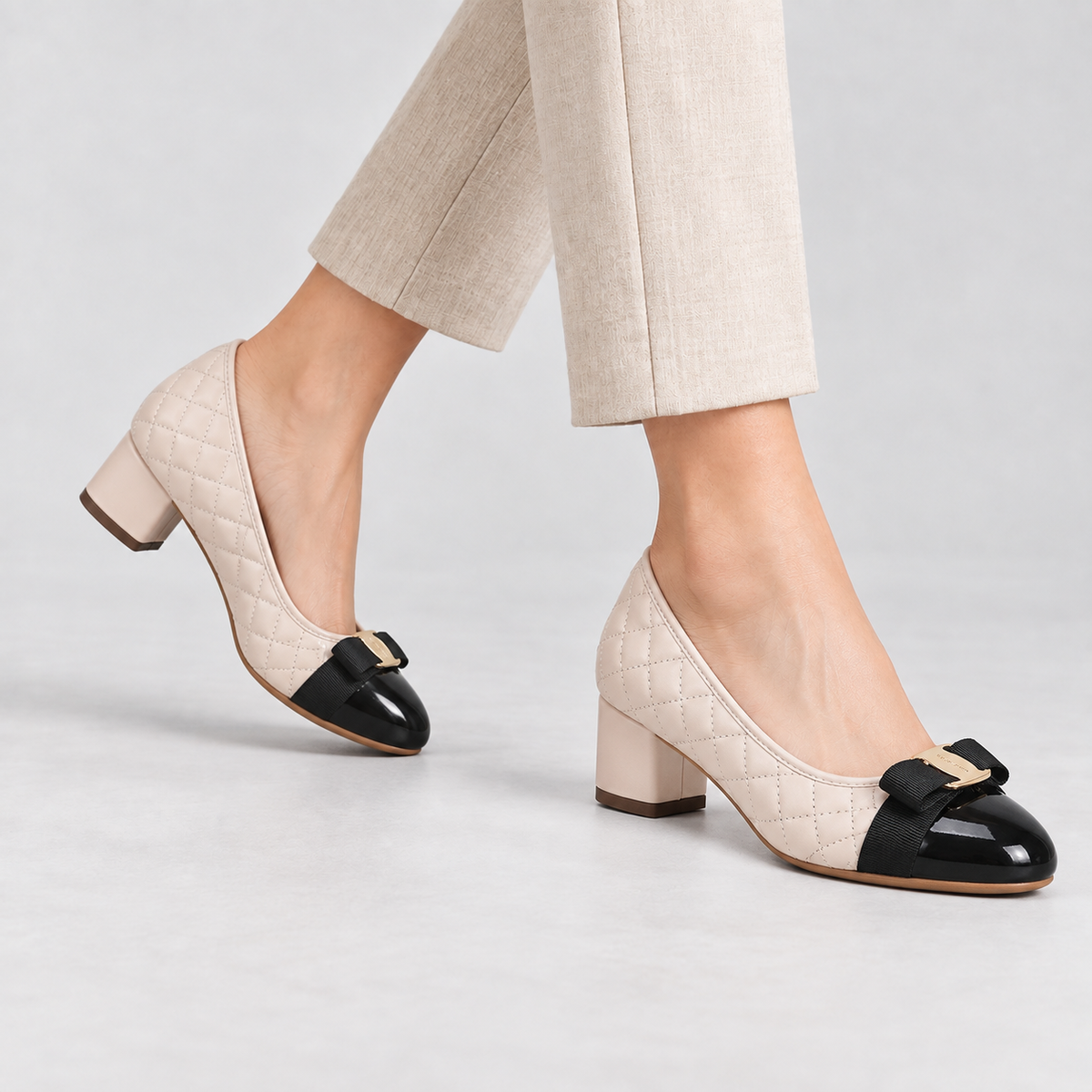 Vera | Women's Comfort Quilted Faux Leather Pumps | Hudson & Wells