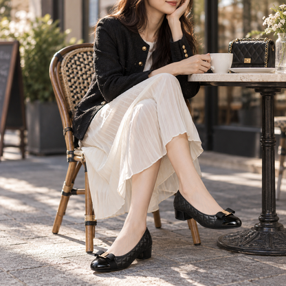 Vera | Women's Comfort Quilted Faux Leather Pumps | Hudson & Wells