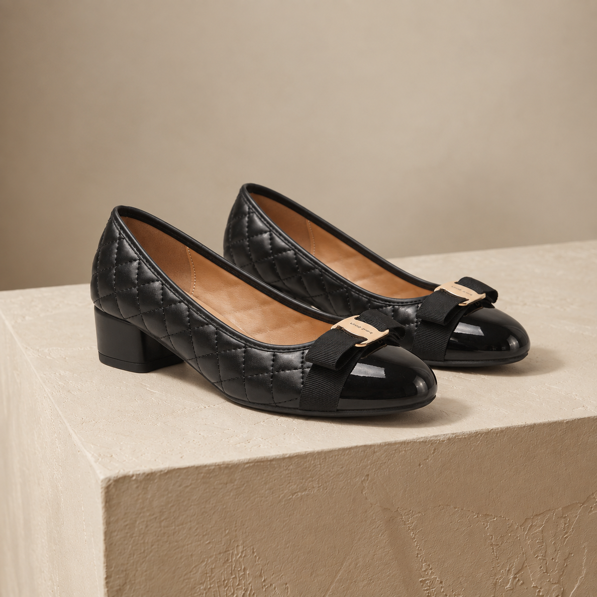 Vera | Women's Comfort Quilted Faux Leather Pumps | Hudson & Wells