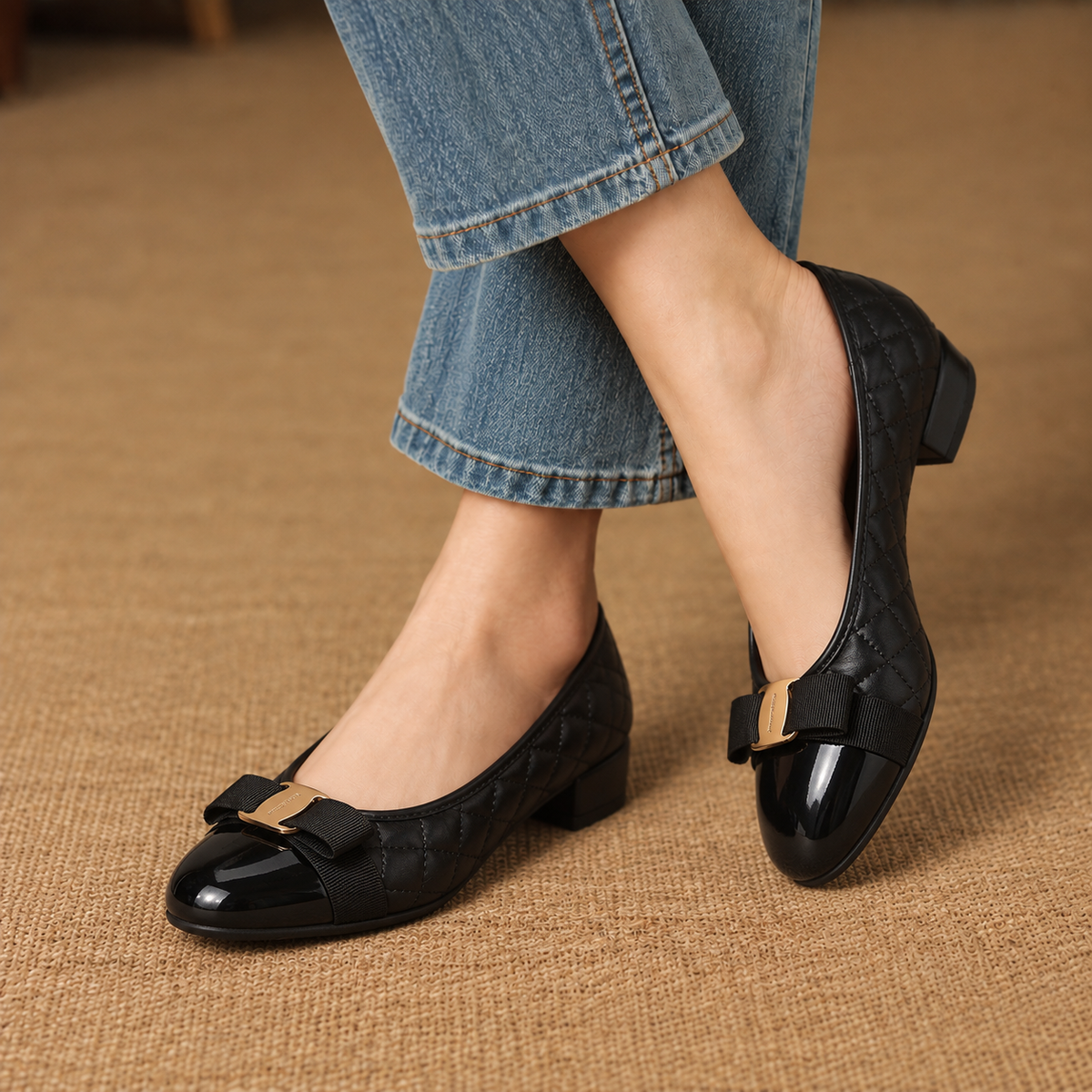 Vera | Women's Comfort Quilted Faux Leather Pumps | Hudson & Wells