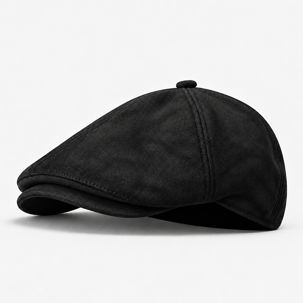 Vernon men's driving cap in Black – square side view
