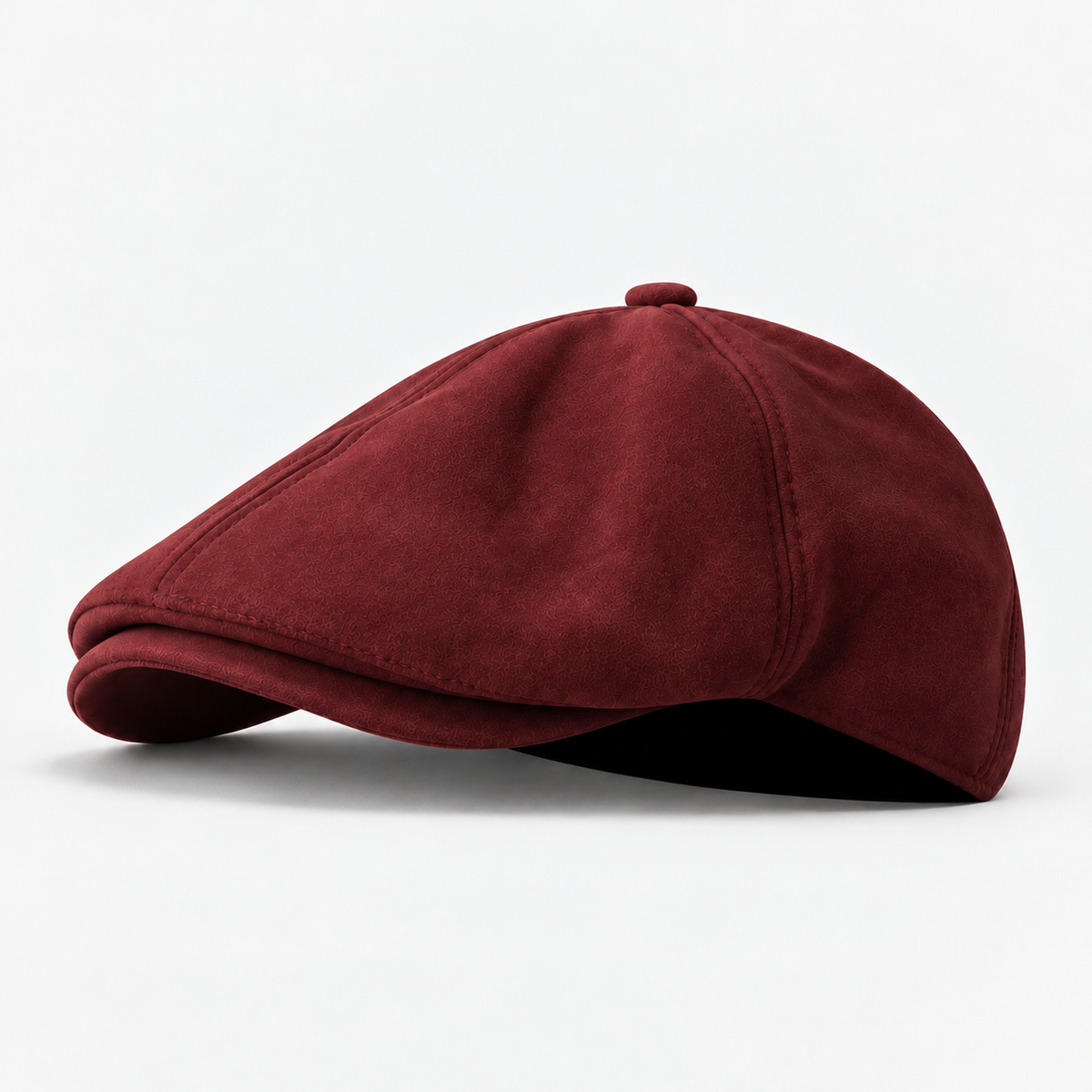 Vernon men's driving cap in Burgundy – square side view