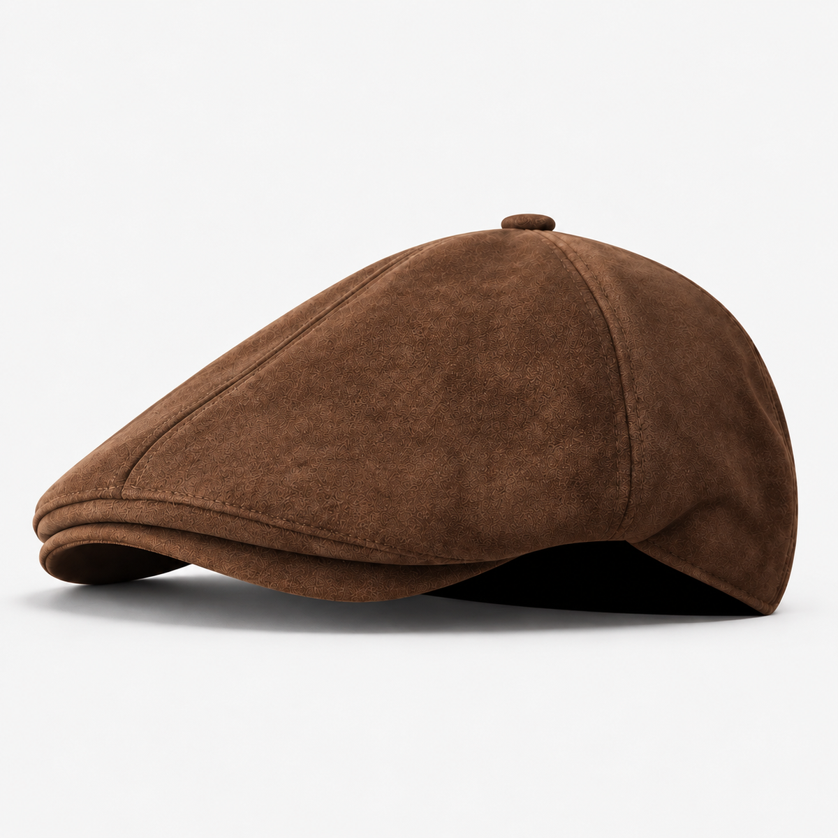 Vernon men's driving cap in Dark Brown – square side view