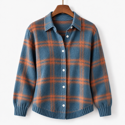 Viola Plaid Button-Front Cardigan | Hudson & Wells