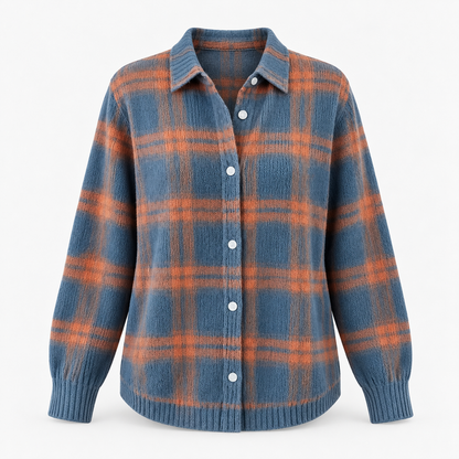 Viola Plaid Button-Front Cardigan | Hudson & Wells