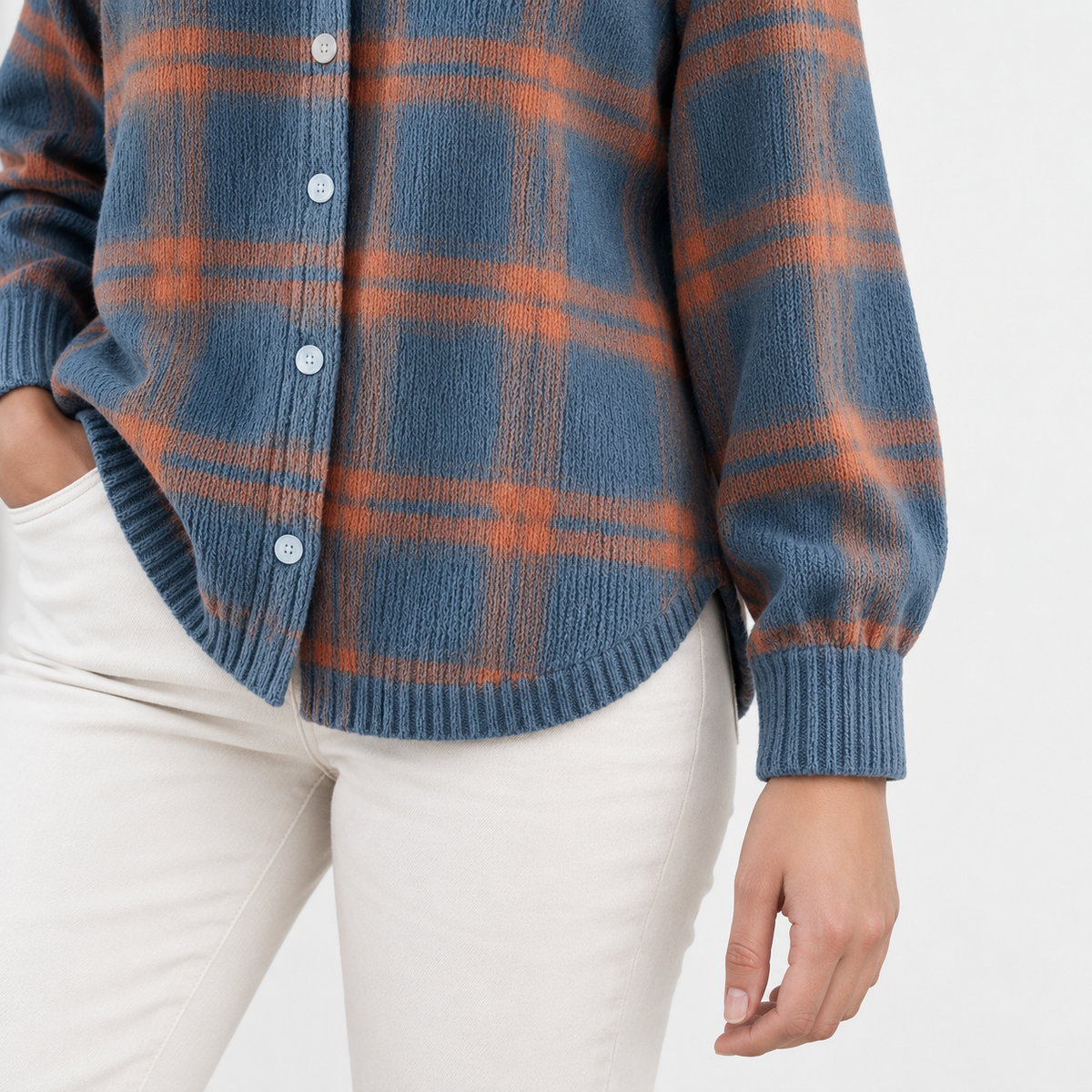 Viola Plaid Button-Front Cardigan | Hudson & Wells