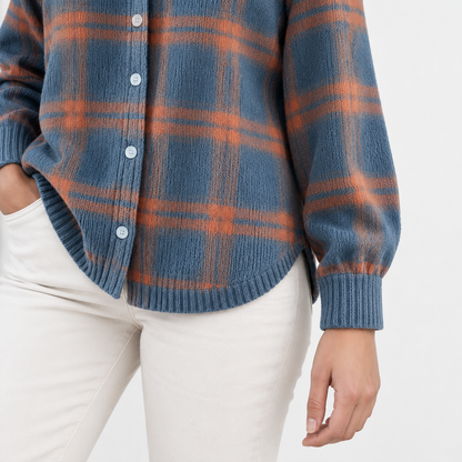 Viola Plaid Button-Front Cardigan | Hudson & Wells