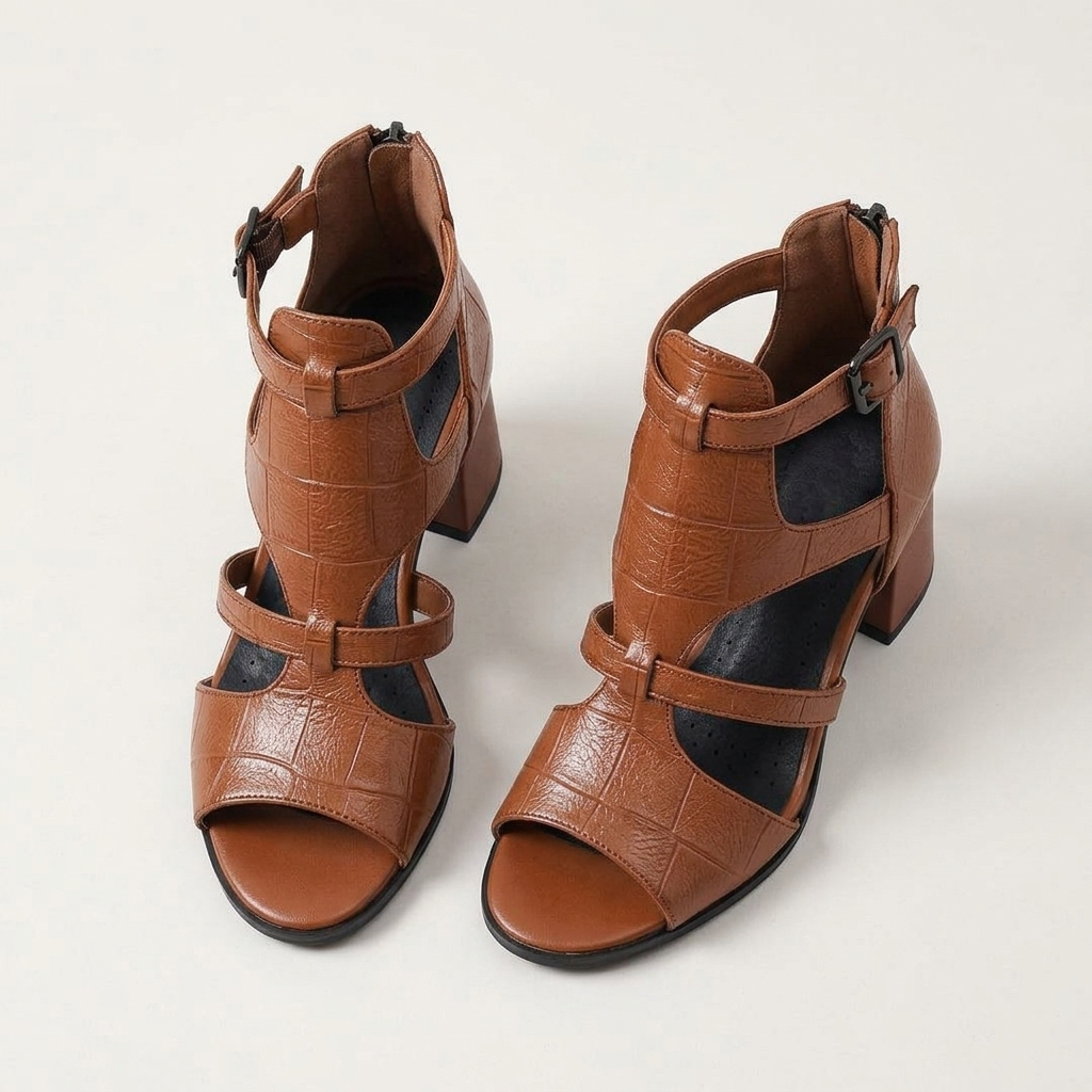 Walker Caged Block-Heel Sandal | Hudson & Wells