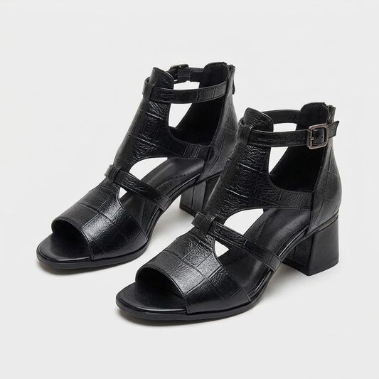 Walker Caged Block-Heel Sandal | Hudson & Wells