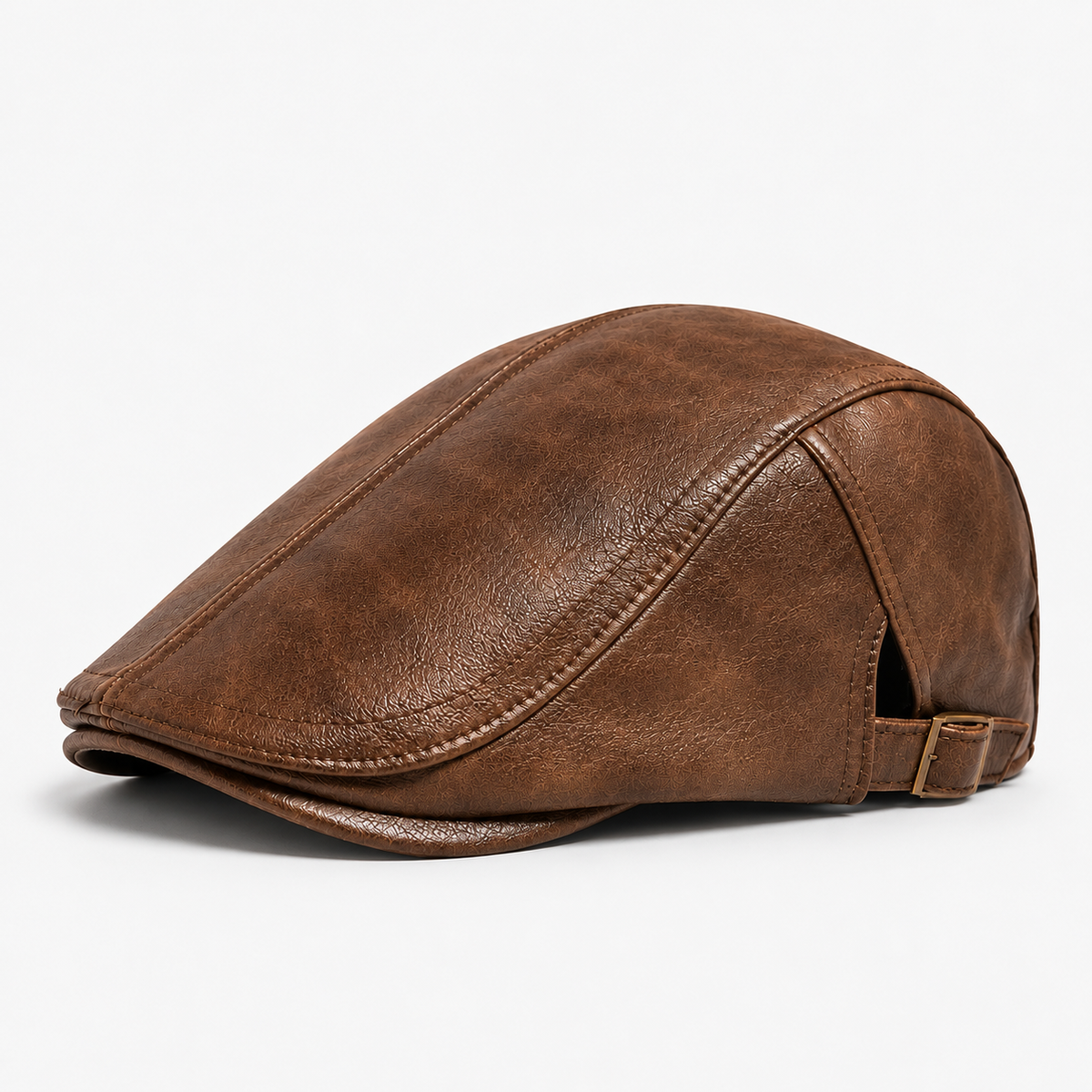 Wallace men's driving cap in Brown – square side view