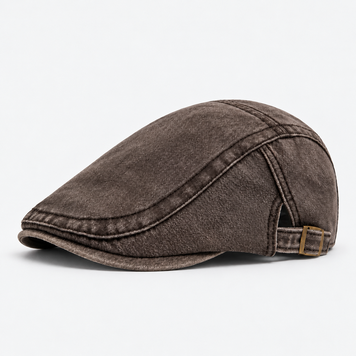 Warren men's driving cap in Dark Brown – square side view