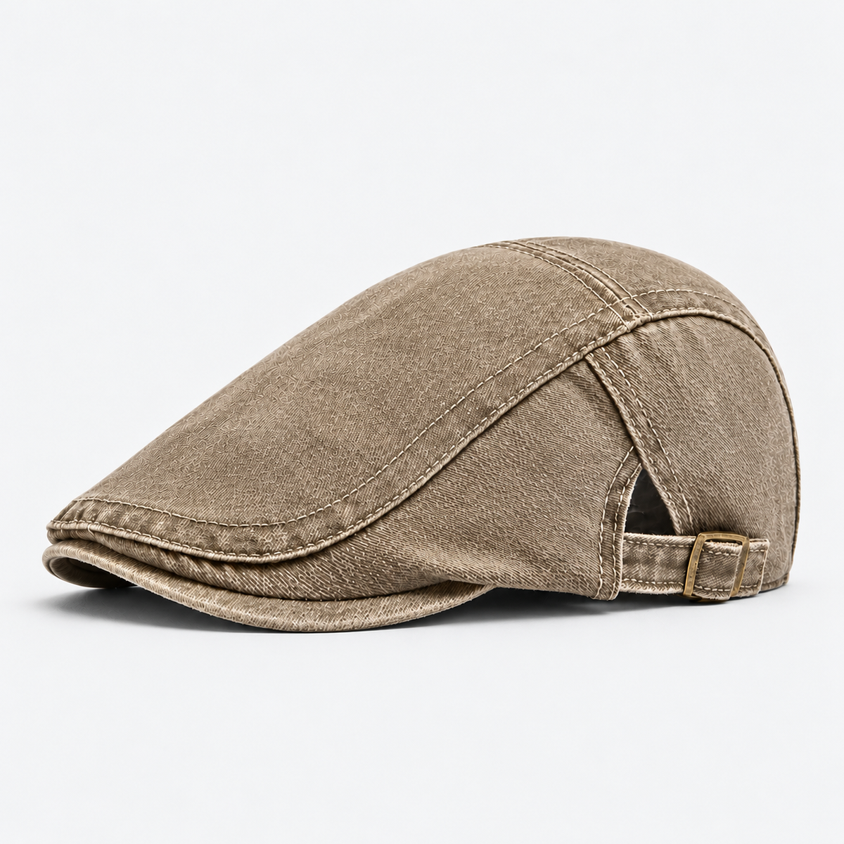 Warren men's driving cap in Tan – square side view