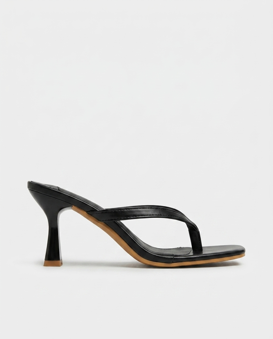 Warren Square-Toe Kitten Heel — Black | Hudson & Wells