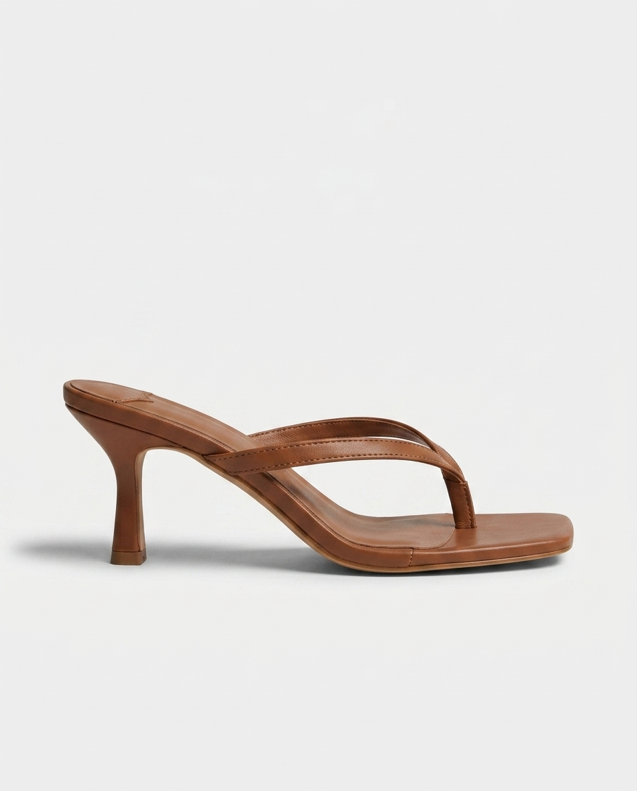 Warren Square-Toe Kitten Heel — Brown | Hudson & Wells