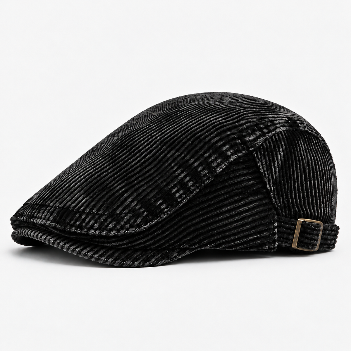 Wilbur men's driving cap in Black – square side view