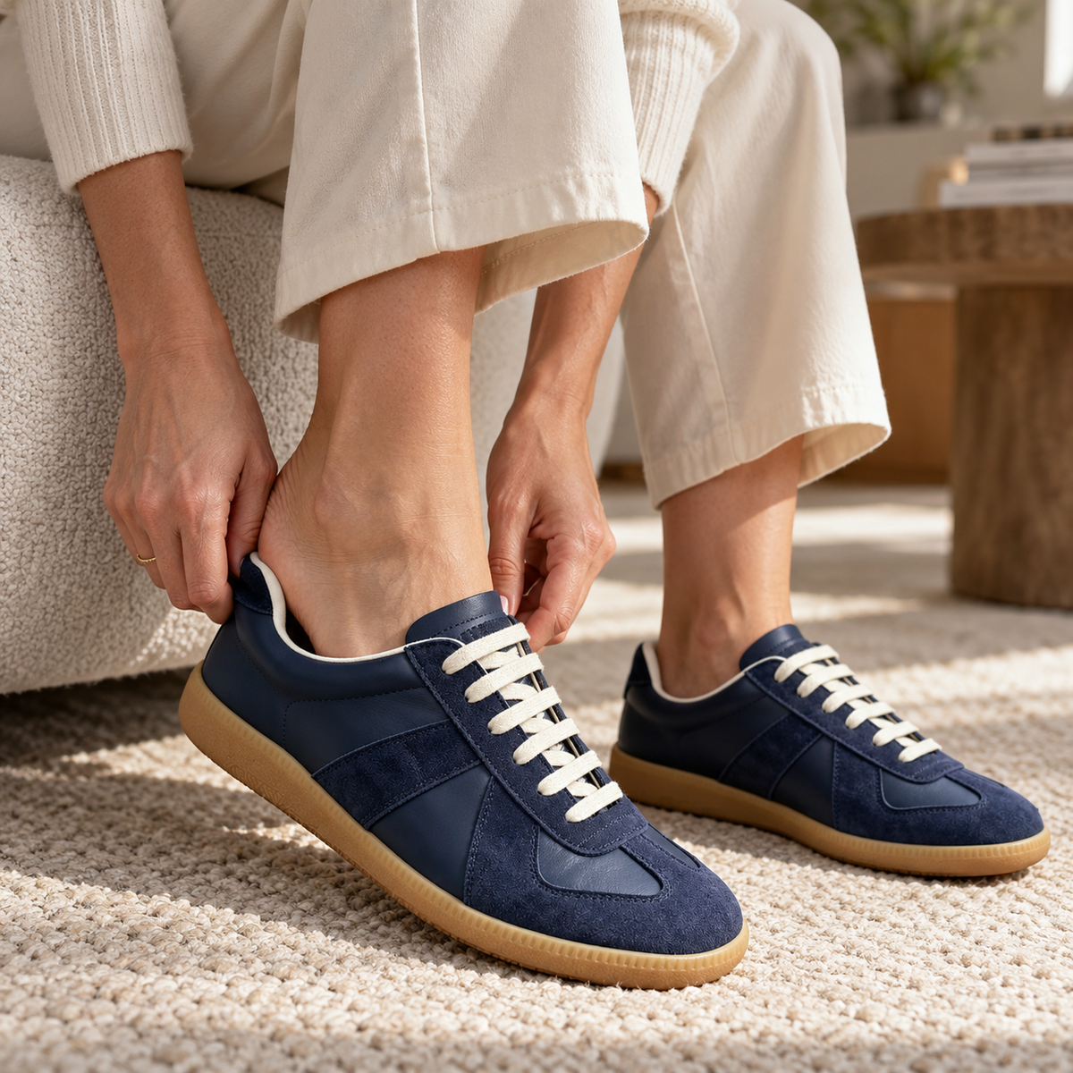 Willa Genuine Leather Sneakers, Rounded Toe | Hudson & Wells