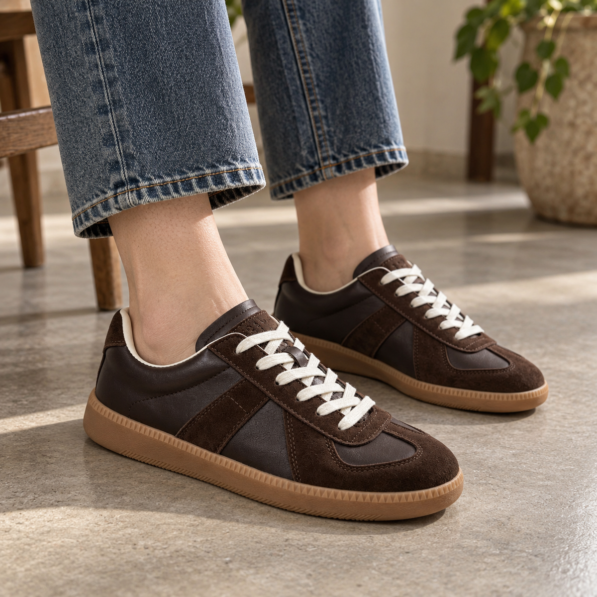 Willa Genuine Leather Sneakers, Rounded Toe | Hudson & Wells
