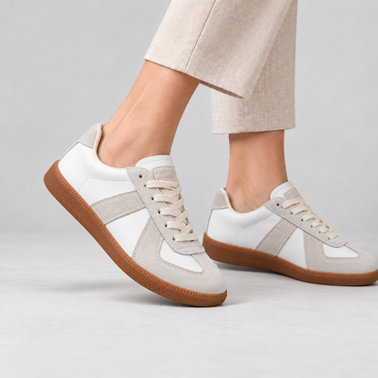 Willa Genuine Leather Sneakers, Rounded Toe | Hudson & Wells