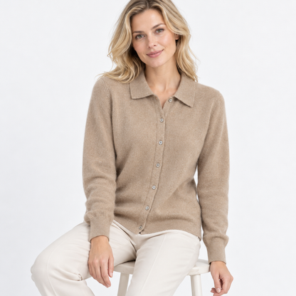 Wilma Soft Collared Cardigan, Button Front | Hudson & Wells
