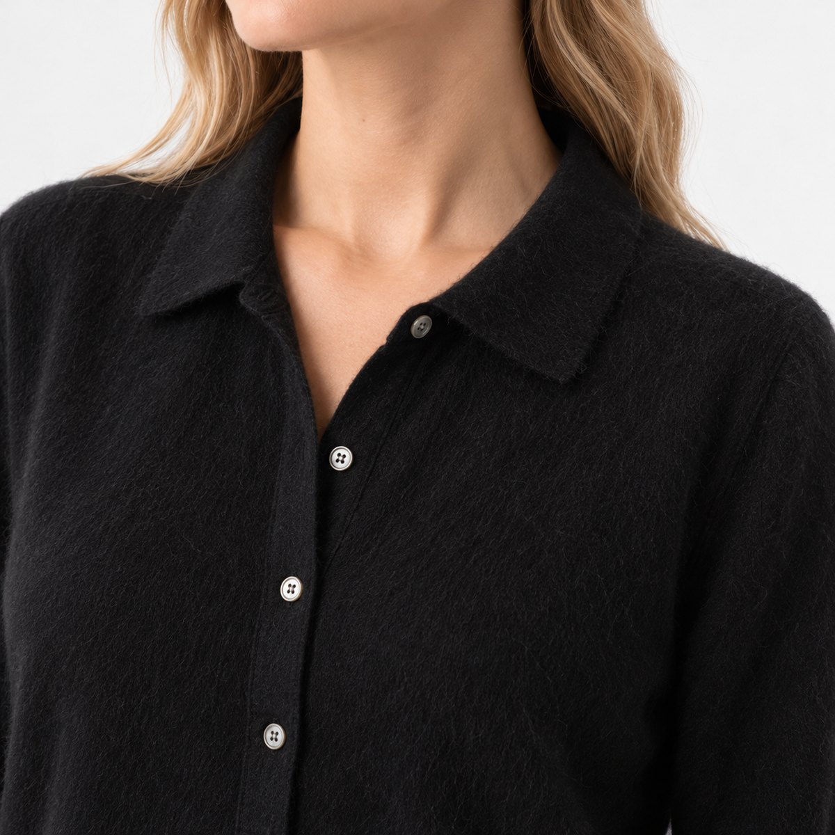 Wilma Soft Collared Cardigan, Button Front | Hudson & Wells