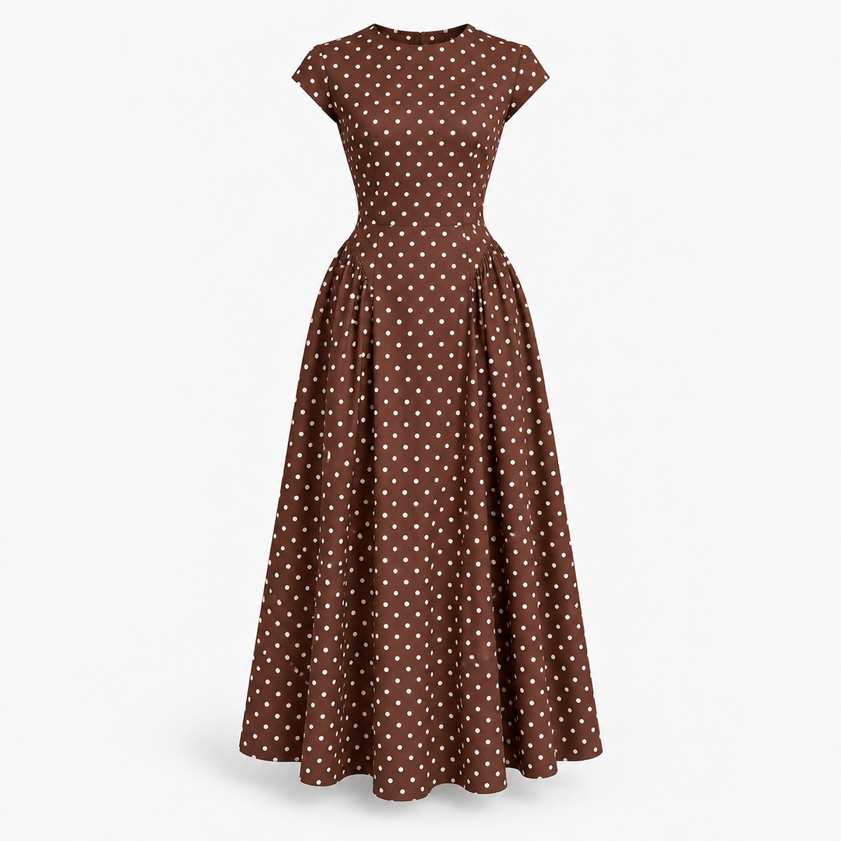 Winnie Stretch Polka Dot Dress, Cap Sleeve | Hudson & Wells