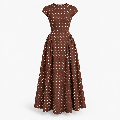 Winnie Stretch Polka Dot Dress, Cap Sleeve | Hudson & Wells