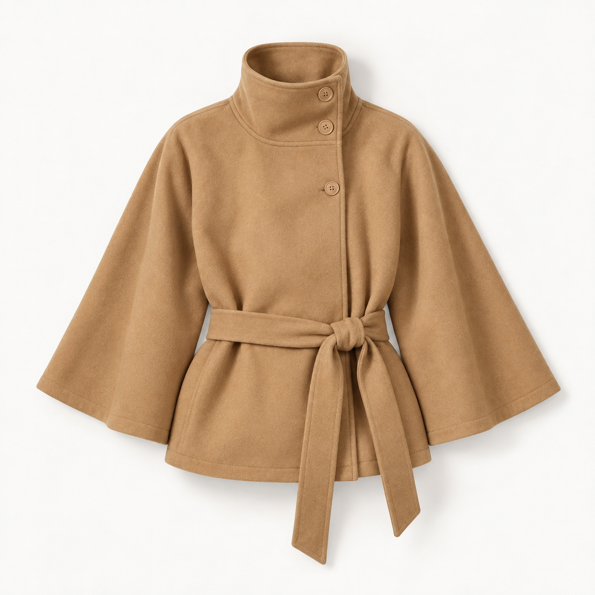 Winona Belted Wrap Jacket, Stand Collar | Hudson & Wells