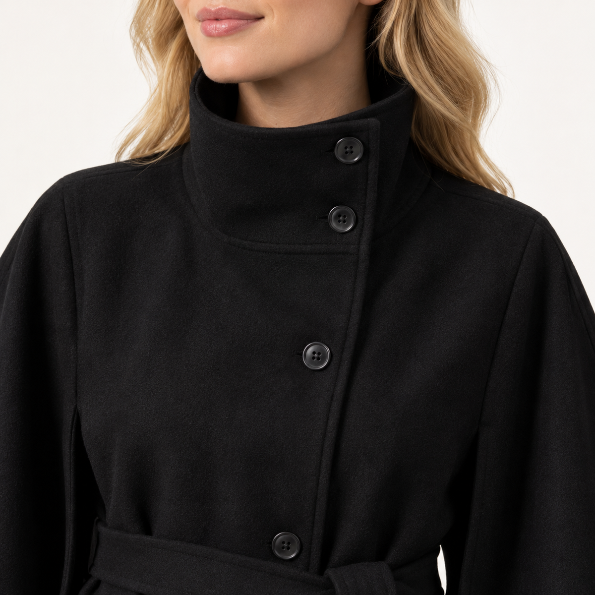 Winona Belted Wrap Jacket, Stand Collar | Hudson & Wells