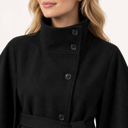 Winona Belted Wrap Jacket, Stand Collar | Hudson & Wells