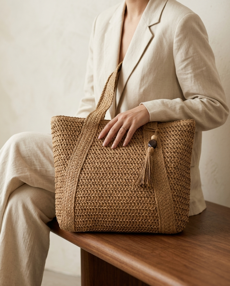 Capri Woven Straw Tote - product_gallery 4