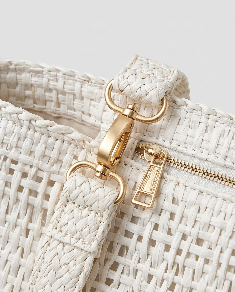 Capri Woven Straw Tote - detail_macro 10