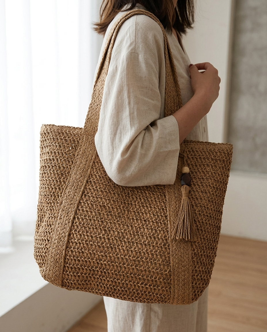 Capri Woven Straw Tote - lifestyle 11