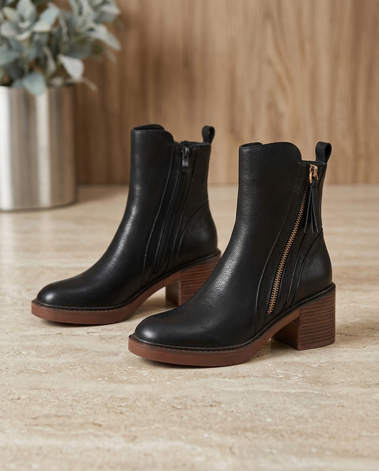 Raven Side-Zip Block Heel | Hudson & Wells