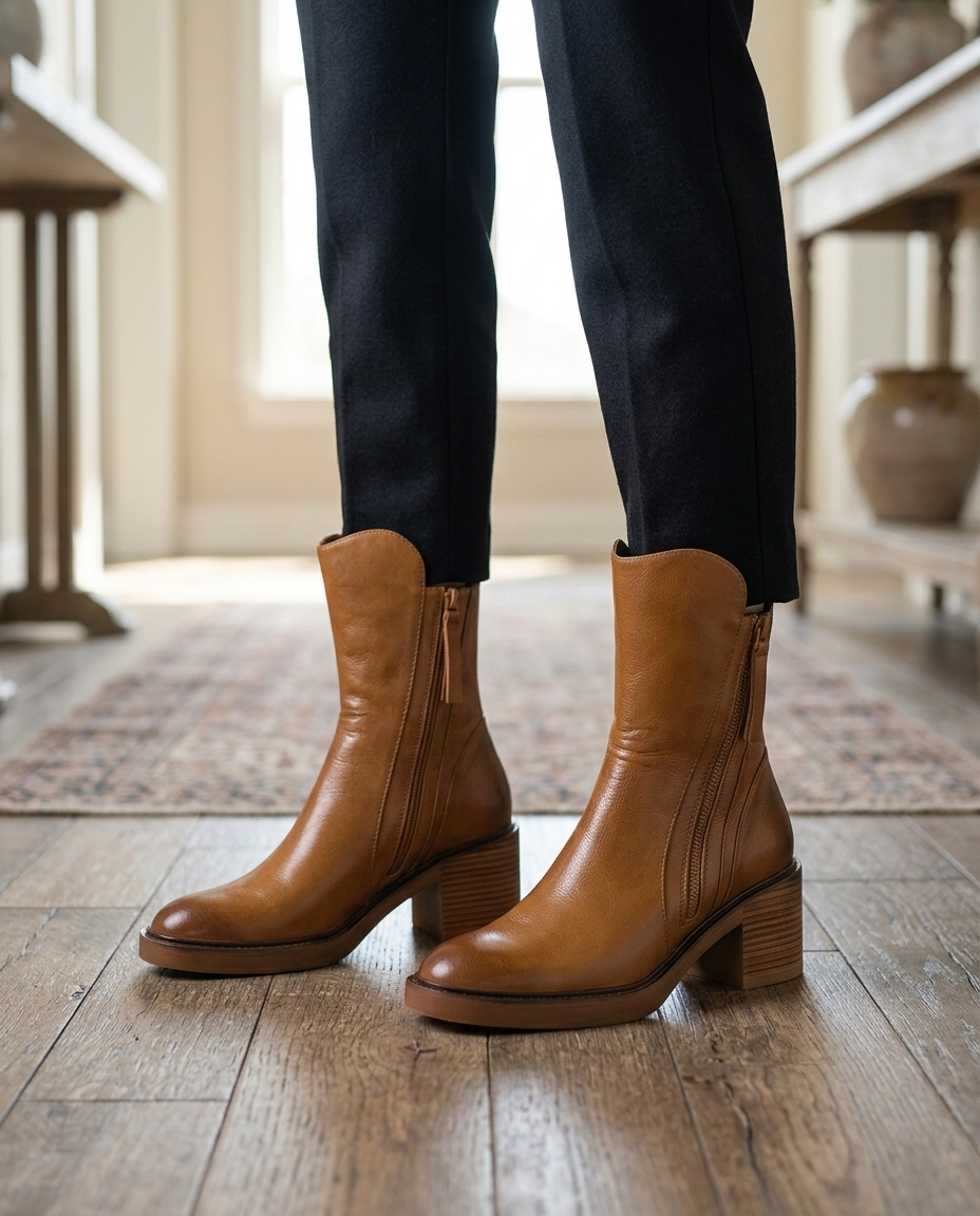 Raven Side-Zip Block Heel | Hudson & Wells
