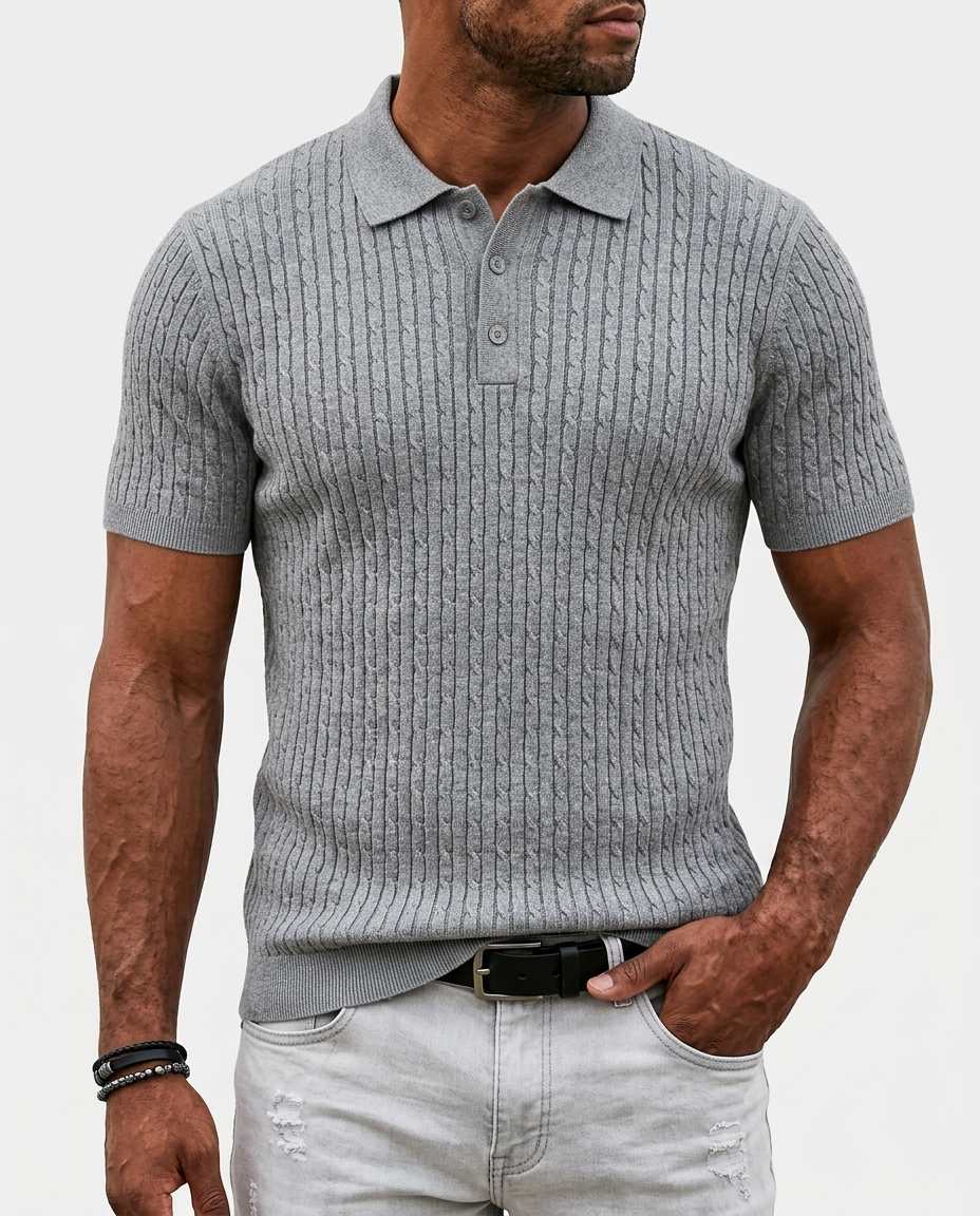 Cable Knit Polo
