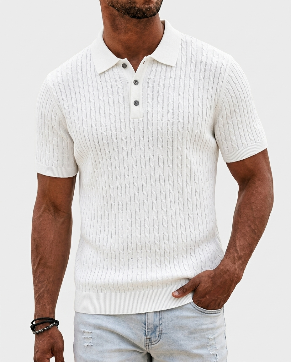 Cable Knit Polo