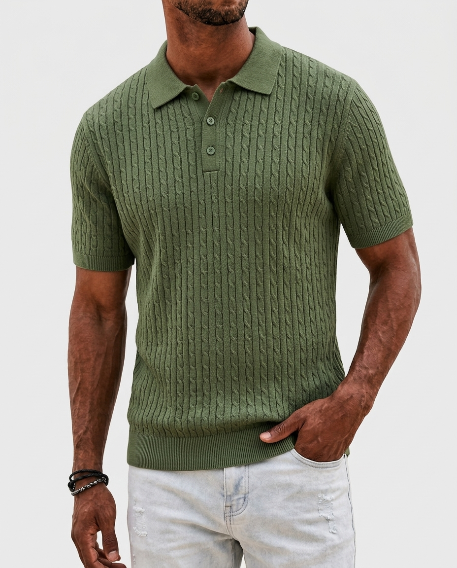 Cable Knit Polo
