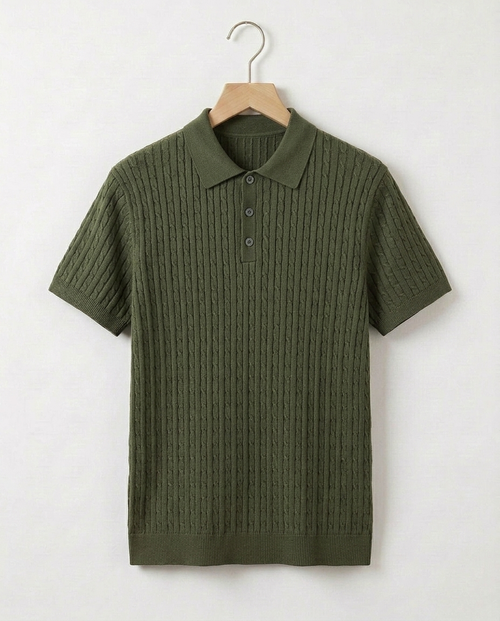 Cable Knit Polo