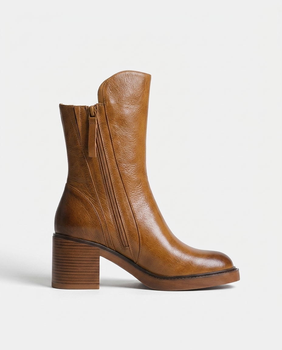Raven Side-Zip Block Heel