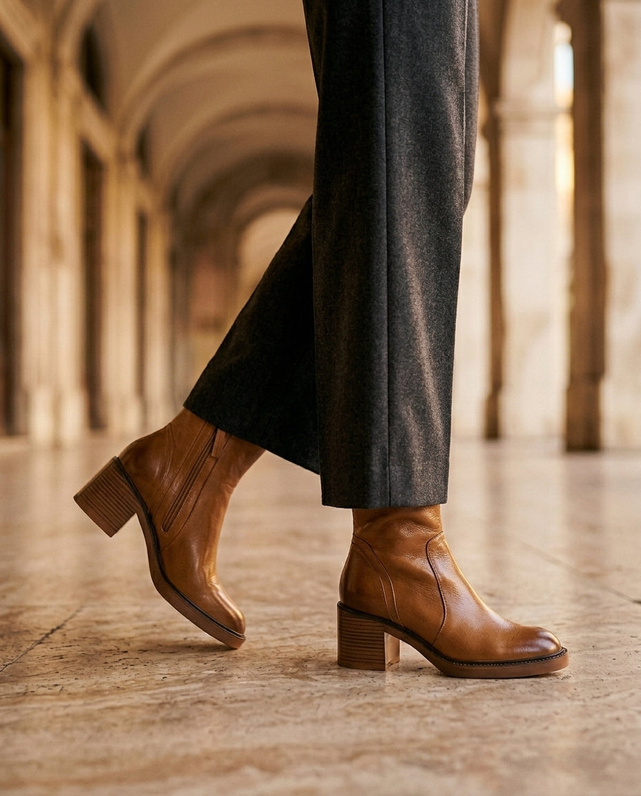 Raven Side-Zip Block Heel