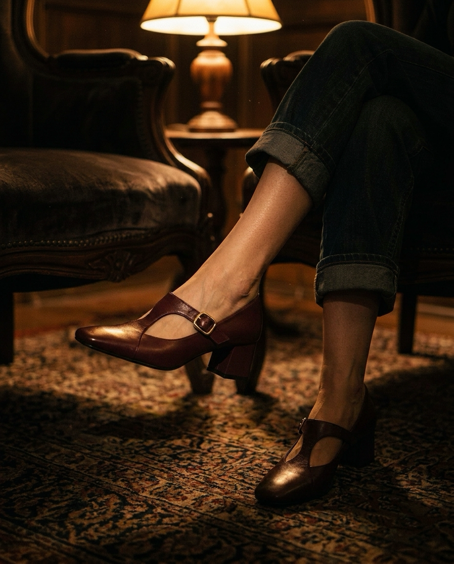 Veyla Square-Toe Genuine Leather Heels - product_gallery 5