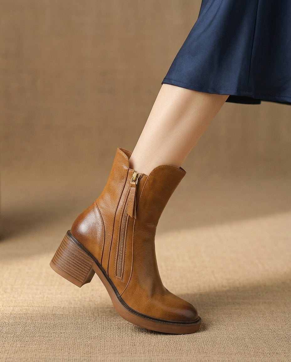 Raven Side-Zip Block Heel