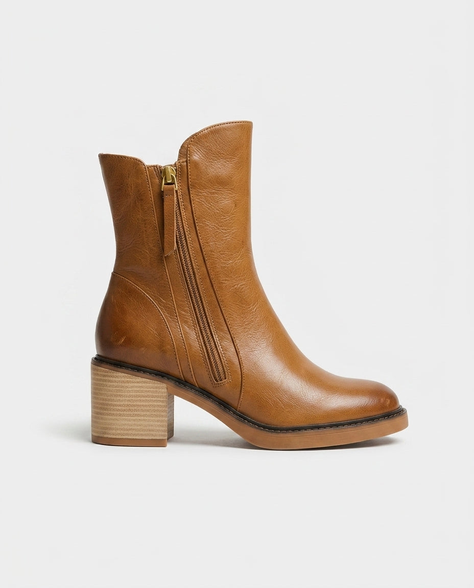 Raven Side-Zip Block Heel