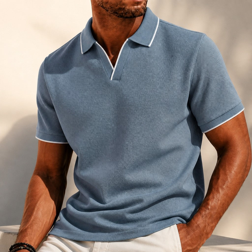 AI square production - Wells Textured Polo - ad-product-cinematic